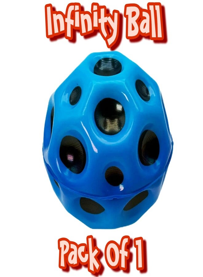 Buko Super Infinity Crazy Bounce Moon Ball: Ultimate Grip and Catch, Enhances Hand-Eye Coordination (Pack of 1 (Blue) - Image 2